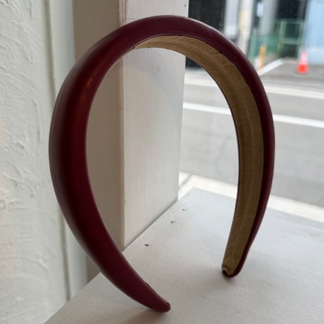 2606HA0091(S)/ Fake Leather Simple Headband（Red）