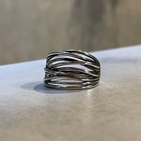 2406RG0475 / Layer line cross ring（Silver)