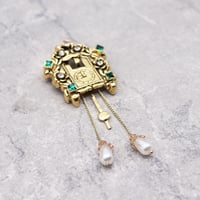 Vintage Portrait Bird Clock Brooch（GOLD） / OT-005