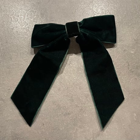 2410HA0082 / Velvet ribbon barrette（Green）