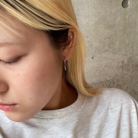 2405PR0719 / Flower motif hoop pierce（Silver）