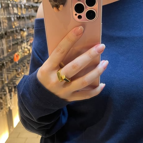 2311RG0349 / Square cross ring（Gold）