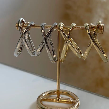 2401EC001/ X Shape Crossed Ear Cuff（Silver）