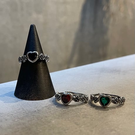 2512RG0691 /  Heart stone rose ring（Green）