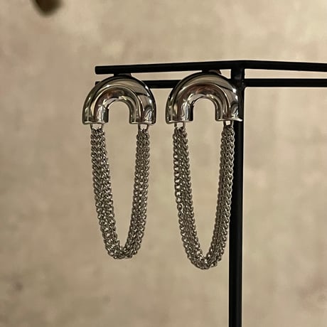 2510PR0824 / Semicircle fringe chain Pierce（Silver）
