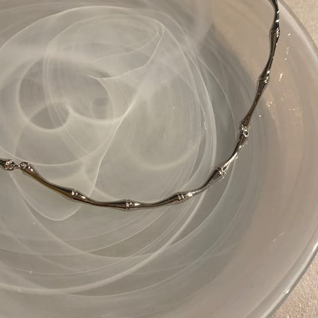 Craft wave design necklace （Silver）/ 2211_NC0164
