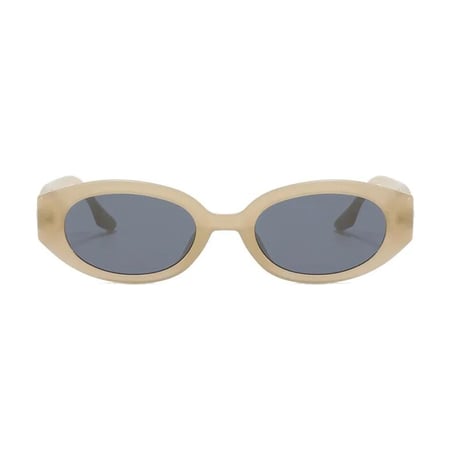 【 Select 】Vintage Retro Oval Design Sunglasses (Jerry Cream/Gray)