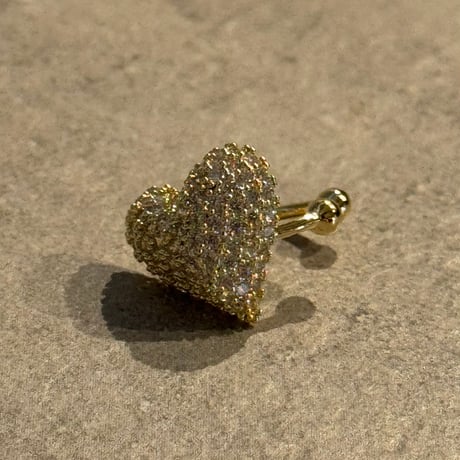 2504EC021 /  mirror ball heart Ear Cuff（Gold）