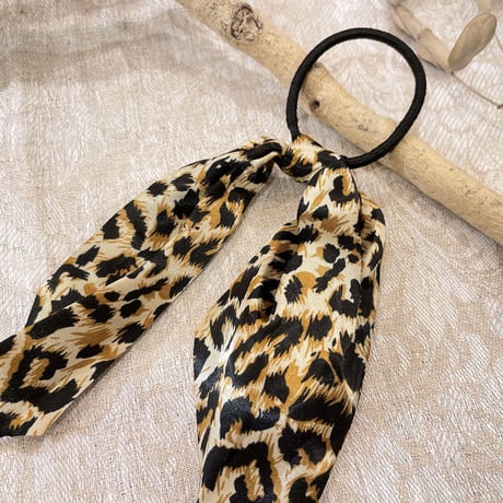 Simple ribbon Hair tie（leopard）/ HA-092