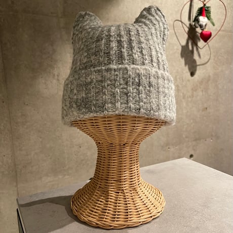 2412HW0066(S)/ NEKOMIMI Knit cap（Light Gray）