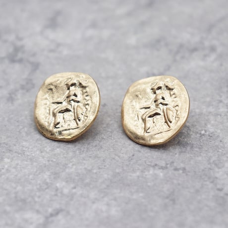 Vintage Disco Coin Minimalist Earrings（GLD） / 2102_ER102