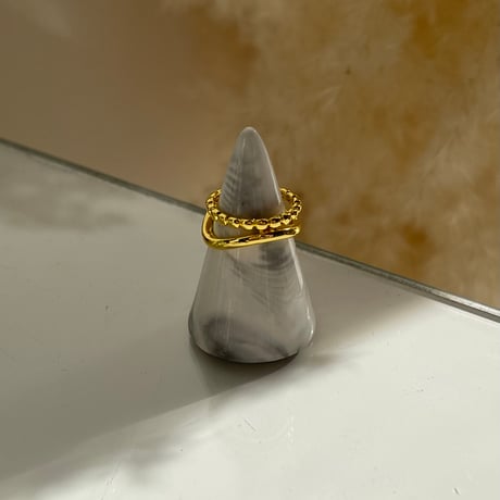 2312RG0370 / Half double wave line mini ring（Gold）