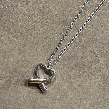 2502NC0288 / Twist mini heart Necklace（Silver）