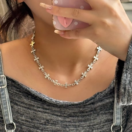 2510NC0363 /  Cross chain Necklace（Silver）