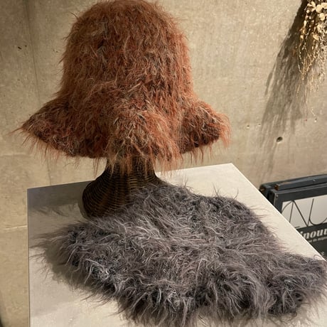 2411HW0062(S)/ Color shaggy knit Hat（Brown）