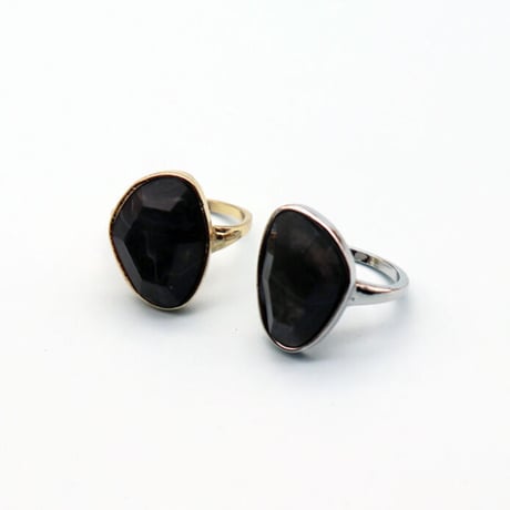 Marble irregular cut Stone ring （Gold）   /  2105-RG061