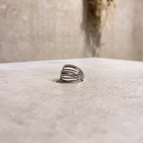 Layer curve line ring（Silver） / 2210-RG0215