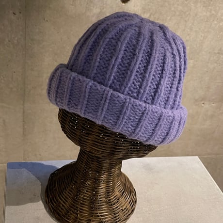 SEL251110BN(S) / Handmade Knit Beanie Hat（Purple）