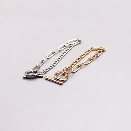 different Chain Mantel Bracelet（Gold）/ 2112_BR0129
