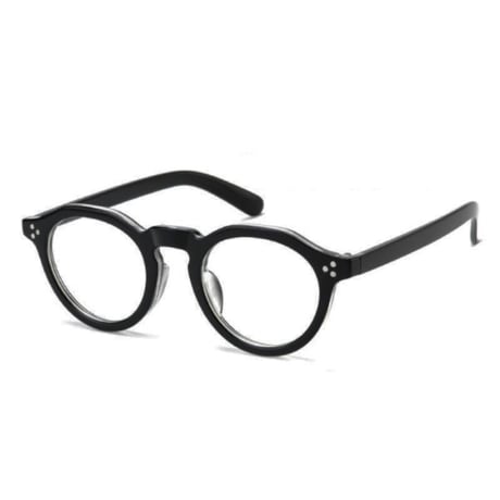 【 Select 】Vintage Retro Crown Pant Frame Sunglasses (Black/Clear)
