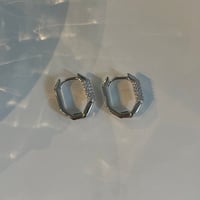 2311PR0603 / Octagon mini hoop Pierce（Silver）