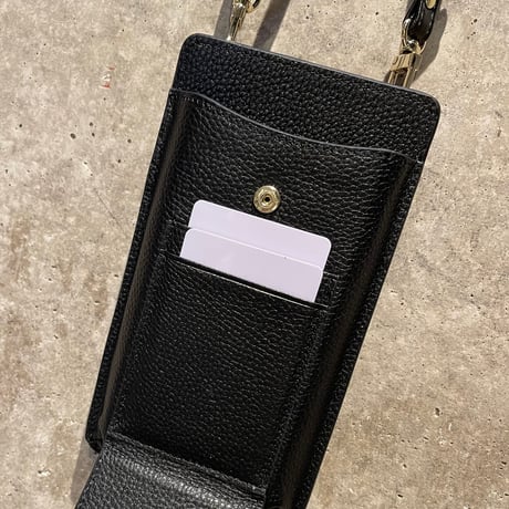 2412GS028（S）/ Genuine leather mulch phone shoulder（Black）