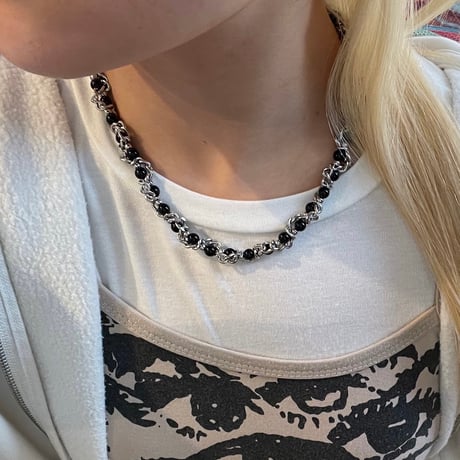 2511NC0370 / Black Pearl Necklace（Silver）