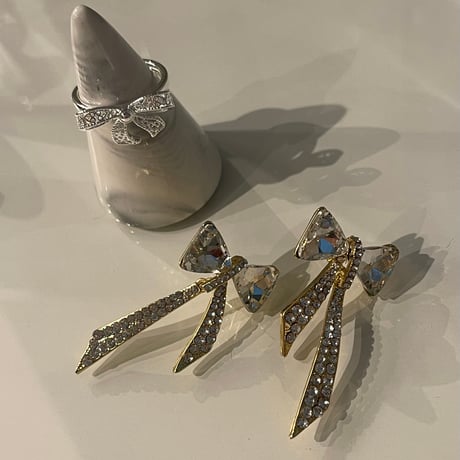 2312PR0619 / Bijou ribbon Pierce（Gold）