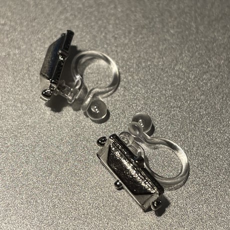 2302_ER0137／Mini Square Stats Clip Earings（Silver）