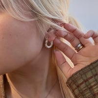 2511PR0828 / Stone color hoop Pierce（White）