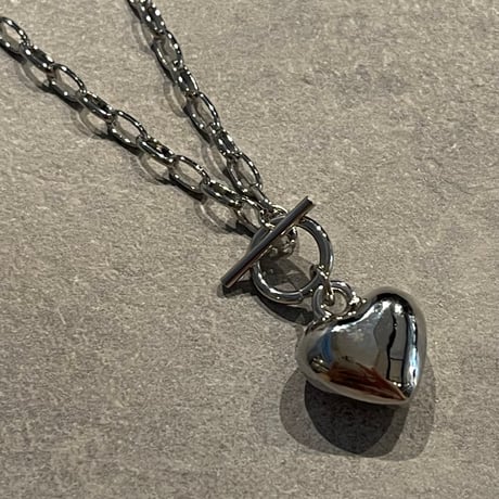 2507NC0350 / Mantel Heart charm Necklace（Silver）