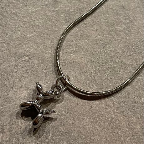 2412NC0278 / Balloon dog charm snake chain Necklace（Silver）