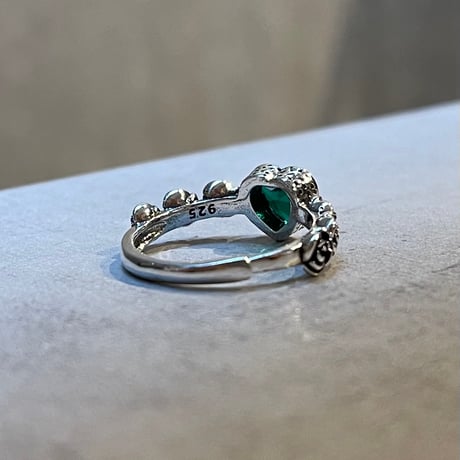 2512RG0691 /  Heart stone rose ring（Green）