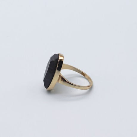 Marble irregular cut Stone ring （Gold）   /  2105-RG061