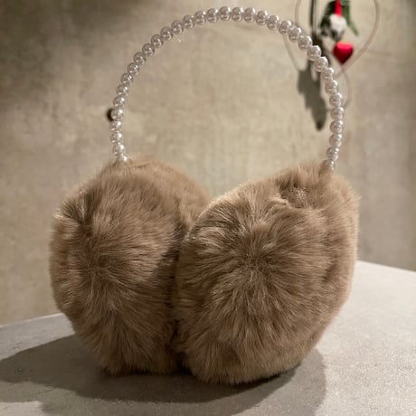 2412GS030(S)/ Pearl band fur ear muffler（Beige）