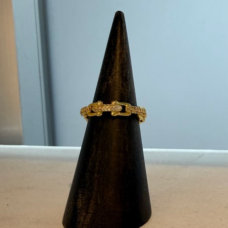 2606RG0804 / Shine Splice Geometric Hollow Chain ring（Gold）