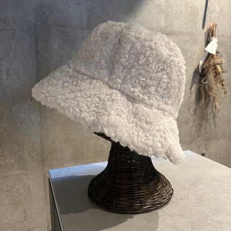 2409HW0053(S)/ Corduroy×Boa Reversible Hat（Ivory）