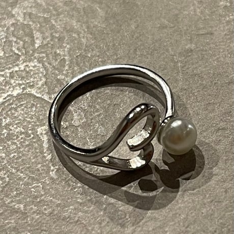 2502RG0578 / Mini pearl heart motif ring（Silver）