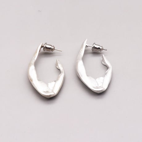Vintage Oval Shape Open Hoop Pierce（Silver） / 2109_PR0264
