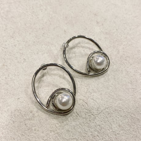 Twine around pearl Pierce（Silver）/ 2208_PR0503