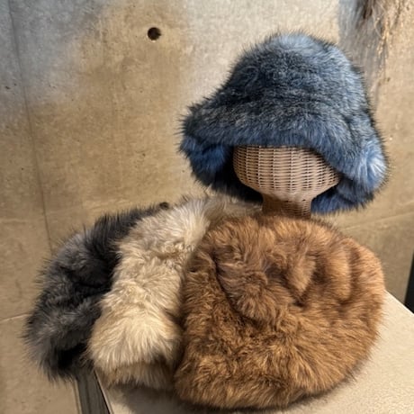 2510KC1022(S) / Mix Fur Hat（Ivory/Beige）