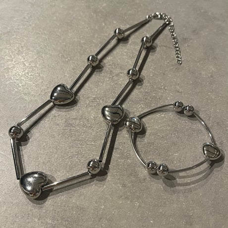 2412BR0061 / Heart connect ball Bracelet（Silver）