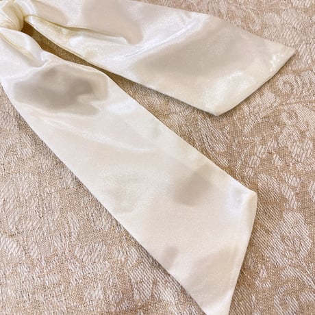 Mini ribbon Hair tie（White）/ HA-089