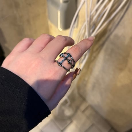 2508RG0674 /Vintage Cross Metal ring（Silver）