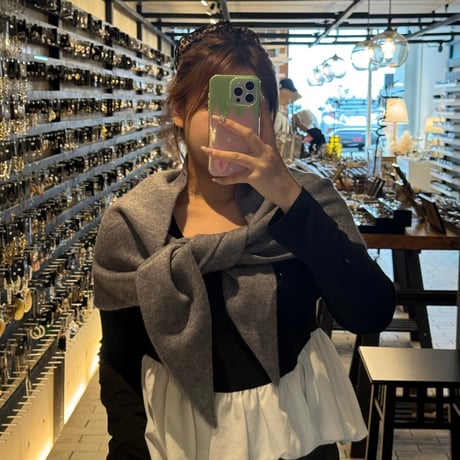 2509GS042(S)/Knit Triangle Stall（Black)