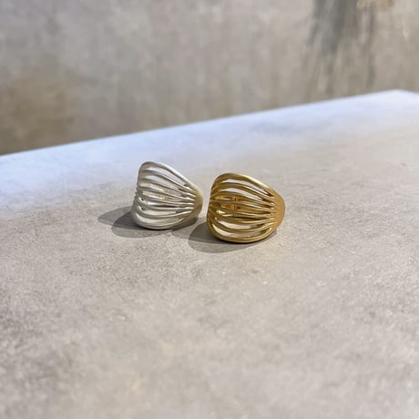 2306RG0291 / Wave layer line ring (Gold)