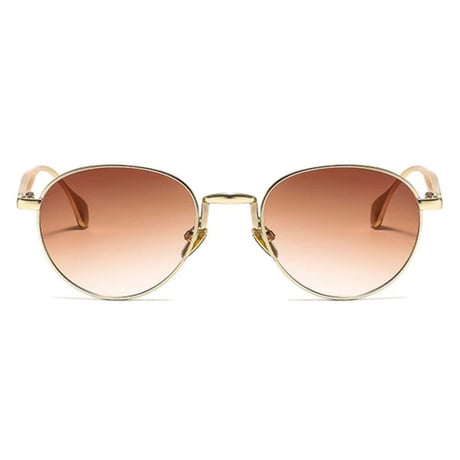 【 Select 】Retro Metal Round Sunglasses (Gold/Double Tea)