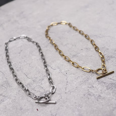 Mantel Alloy oblong Chain Necklace（Silver）/ NC-028
