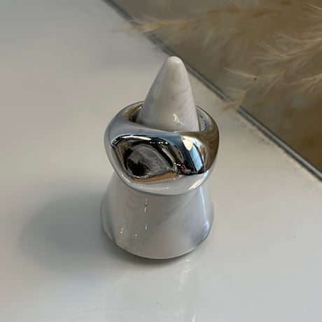 2409RG0511 / Metal stone design ring（Silver）