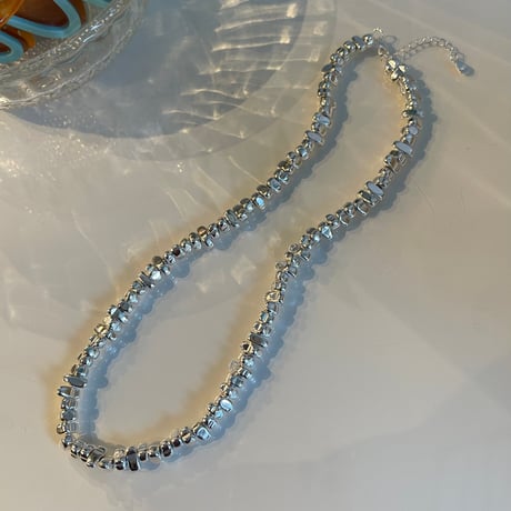 2311NC0209 / Metal beads chain Necklace（Silver）